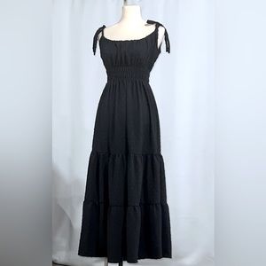 Sleeveless Swiss Dot Maxi Dress